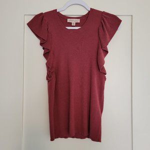 [Philosophy] Ribbed Ruffle Tank